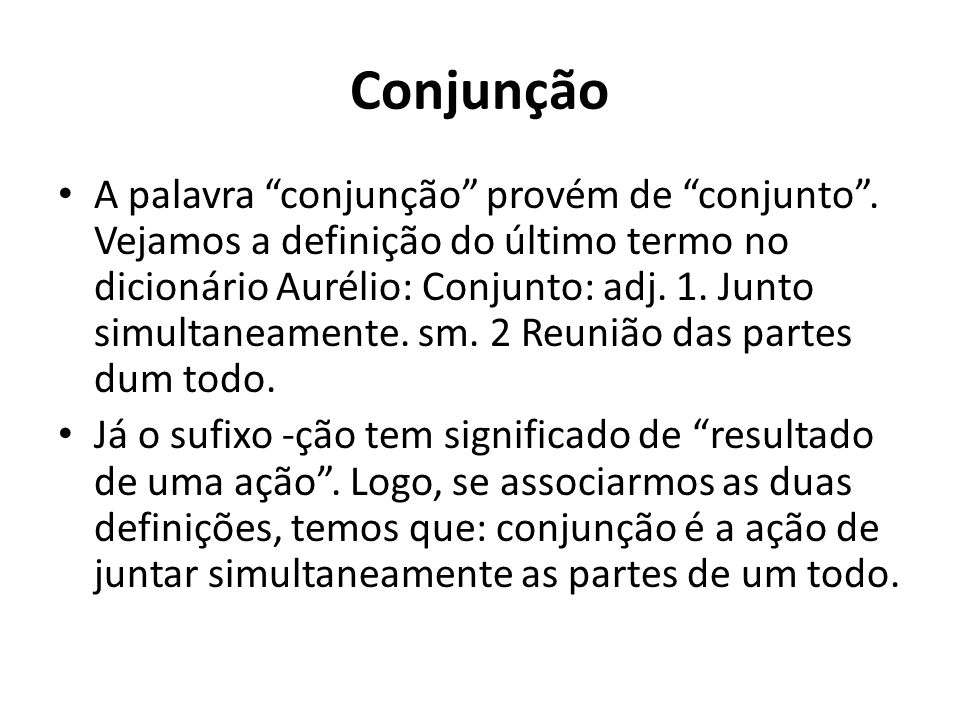 o que é conjunção