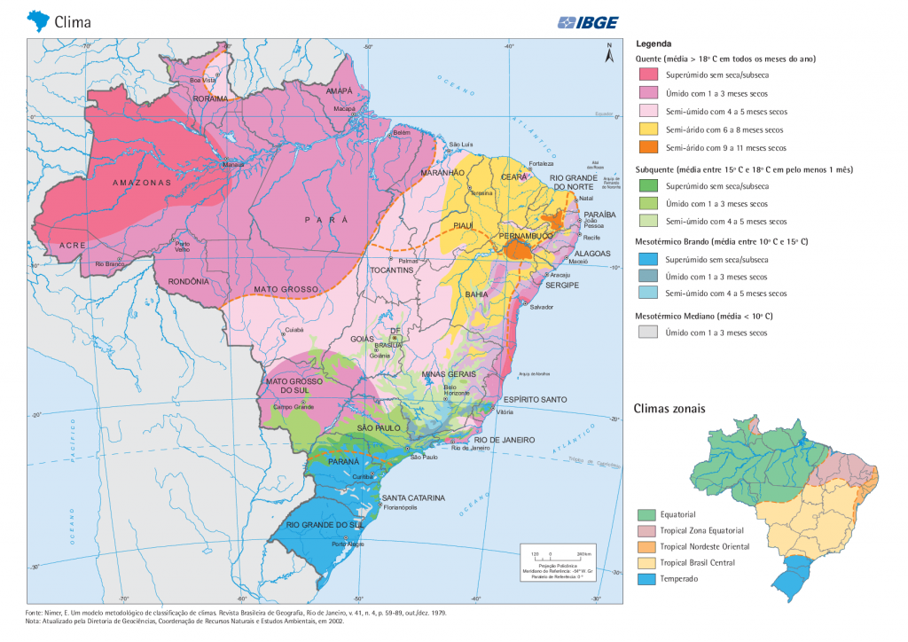 Mapa dos Climas do Brasil