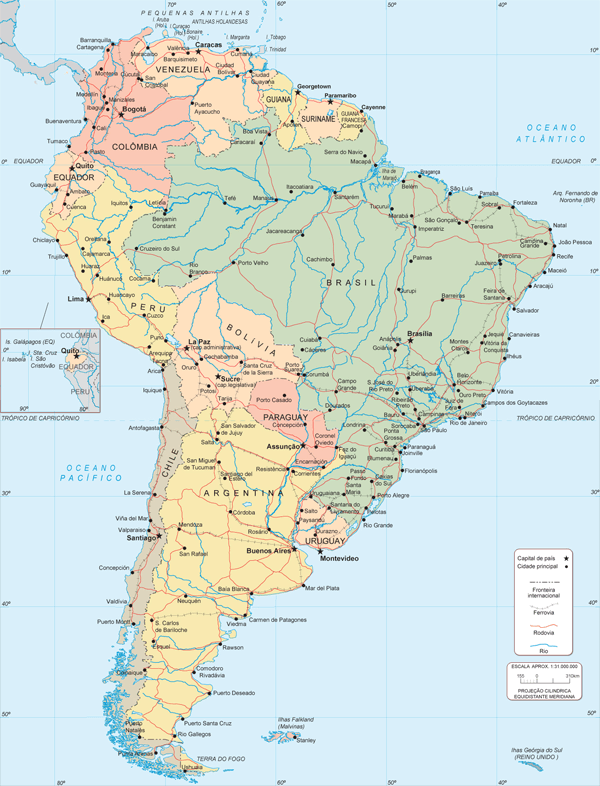 Mapa Múndi América do Sul