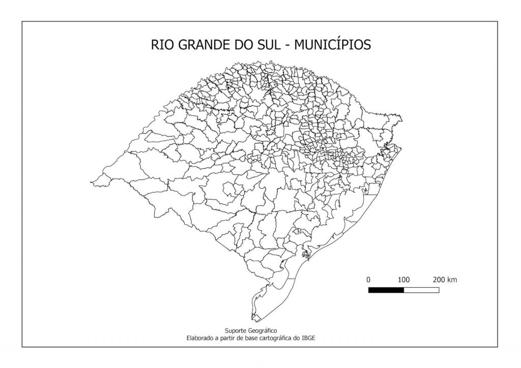 mapa colorir Rio Grande do Sul