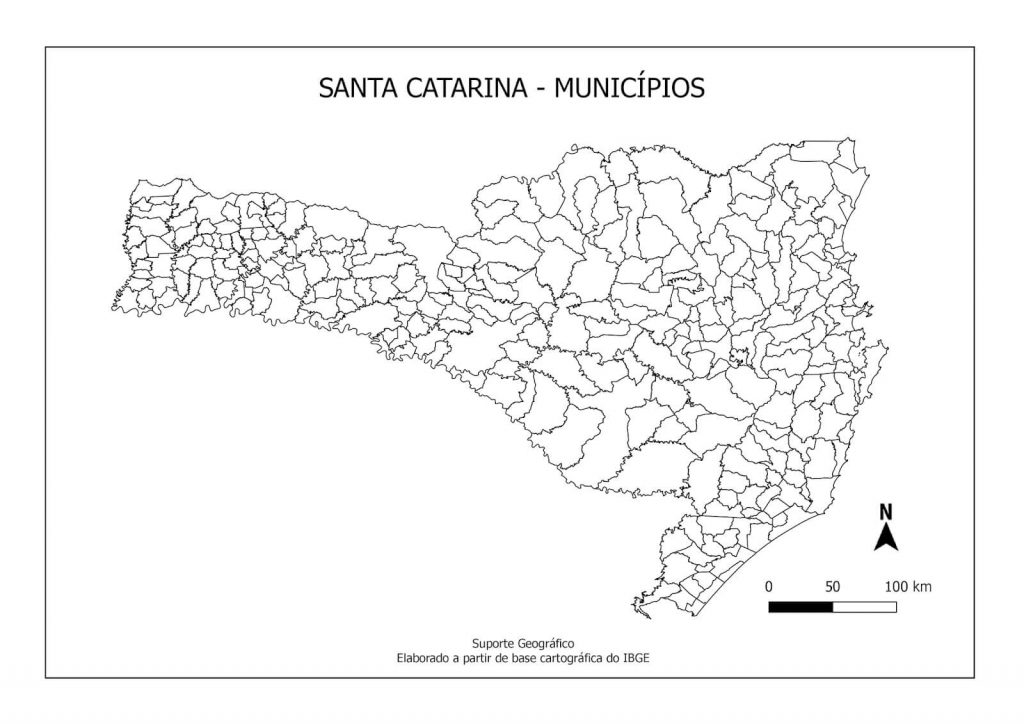 mapa colorir Santa Catarina