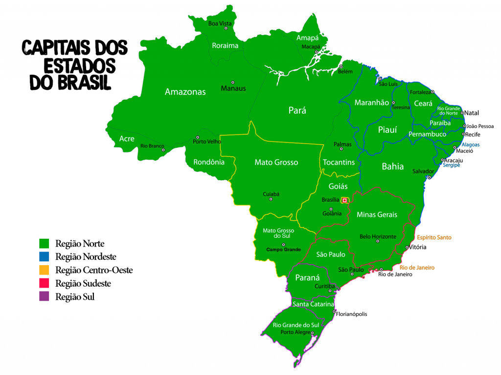 Mapa das capitais do Brasil