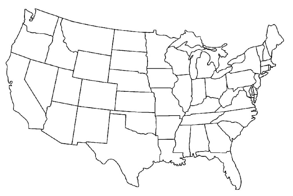 mapa dos Estados Unidos para colorir