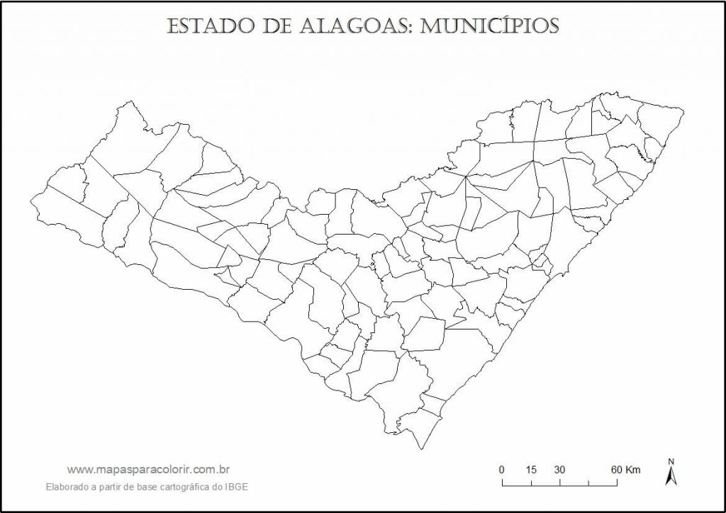 mapa Alagoas colorir