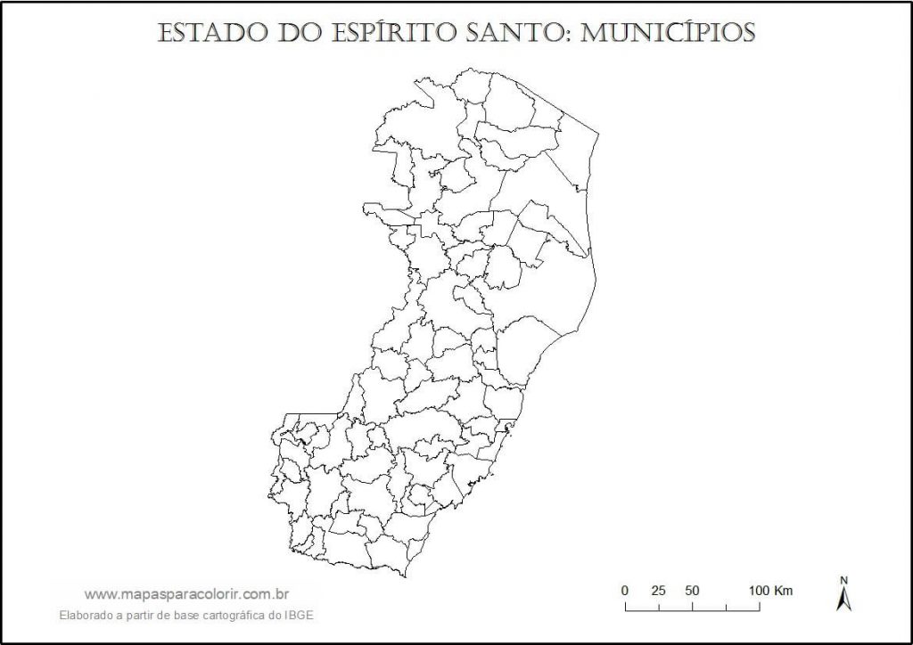 mapa colorir Espírito Santo