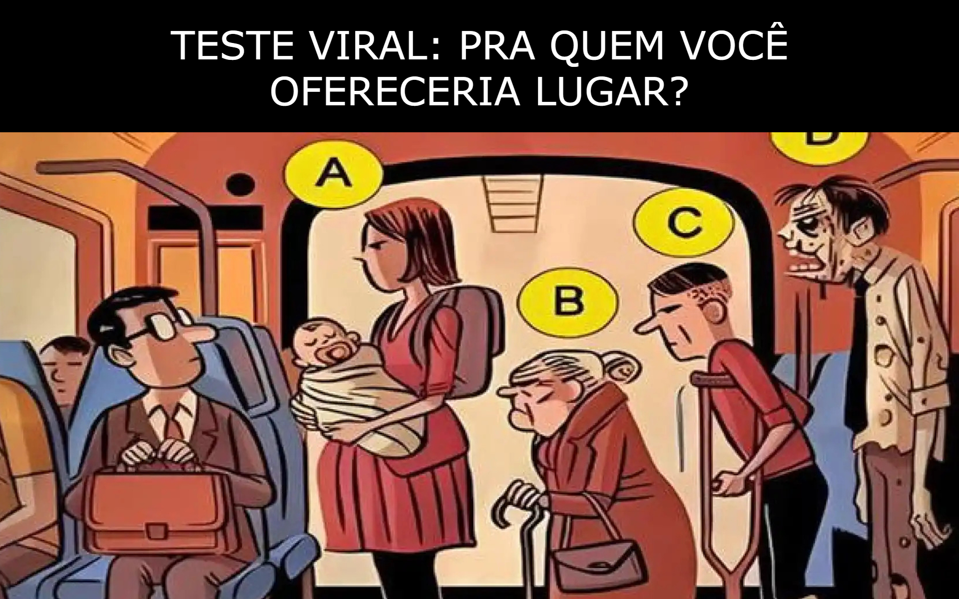 Teste viral: pra quem ofereceria o lugar? Sua resposta revela muito sobre você 